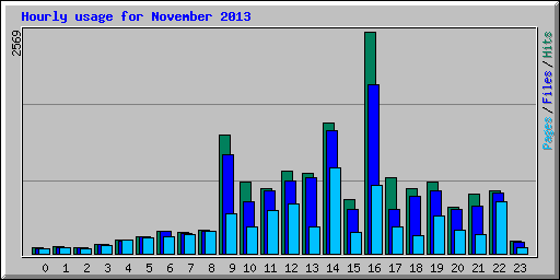 Hourly usage for November 2013